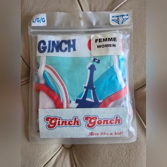 Ginch Gonch Paris Eyeful Tower Briefs Live Like A Kid Underware Panties Size L - Picture 4 of 4